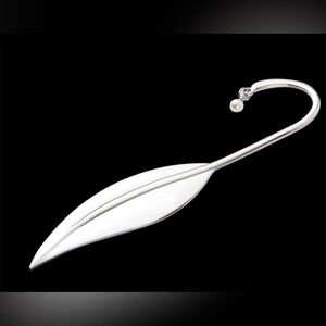 Silver Plated Smooth Bookmark Leaf